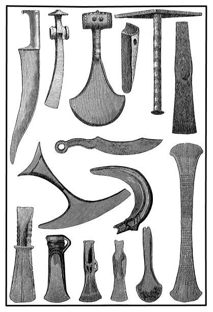 オーストラリアのアボリジニの武器木彫り1893年に出版 - アボリジニ