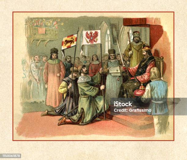 Burgrave Frederick Vi In Nuremberg Stock Illustration - Download Image Now - Circa 15th Century, Coronation, Drawing - Art Product