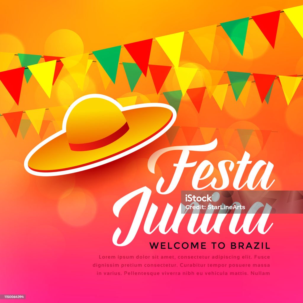 festa junina traditional festival background - Vetor de Abstrato royalty-free