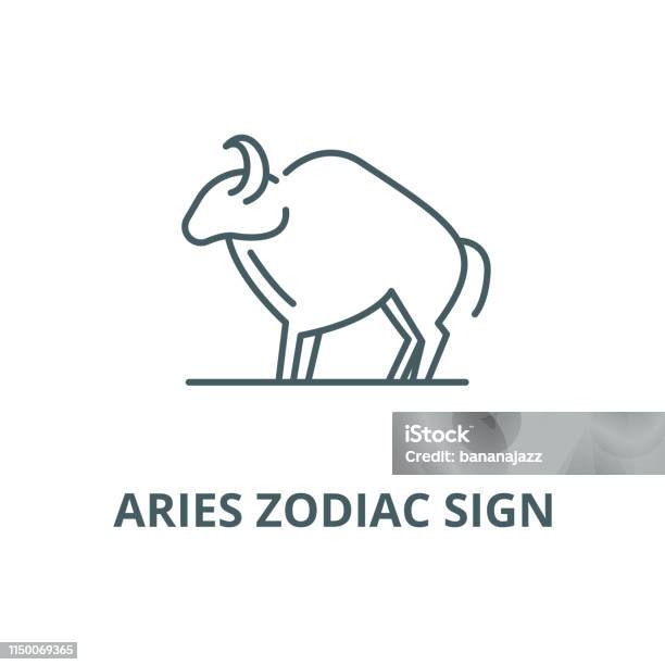 Ilustración de Aries Signo Del Zodiaco Icono De Línea Vectorial Concepto Lineal Signo De Contorno Símbolo y más Vectores Libres de Derechos de Acuario - Signo zodíaco de aire