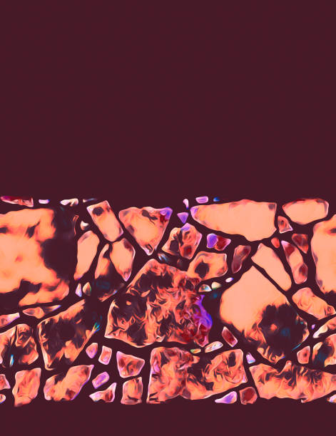 istock Stones seamless garland, watercolor illustration. 1150069686