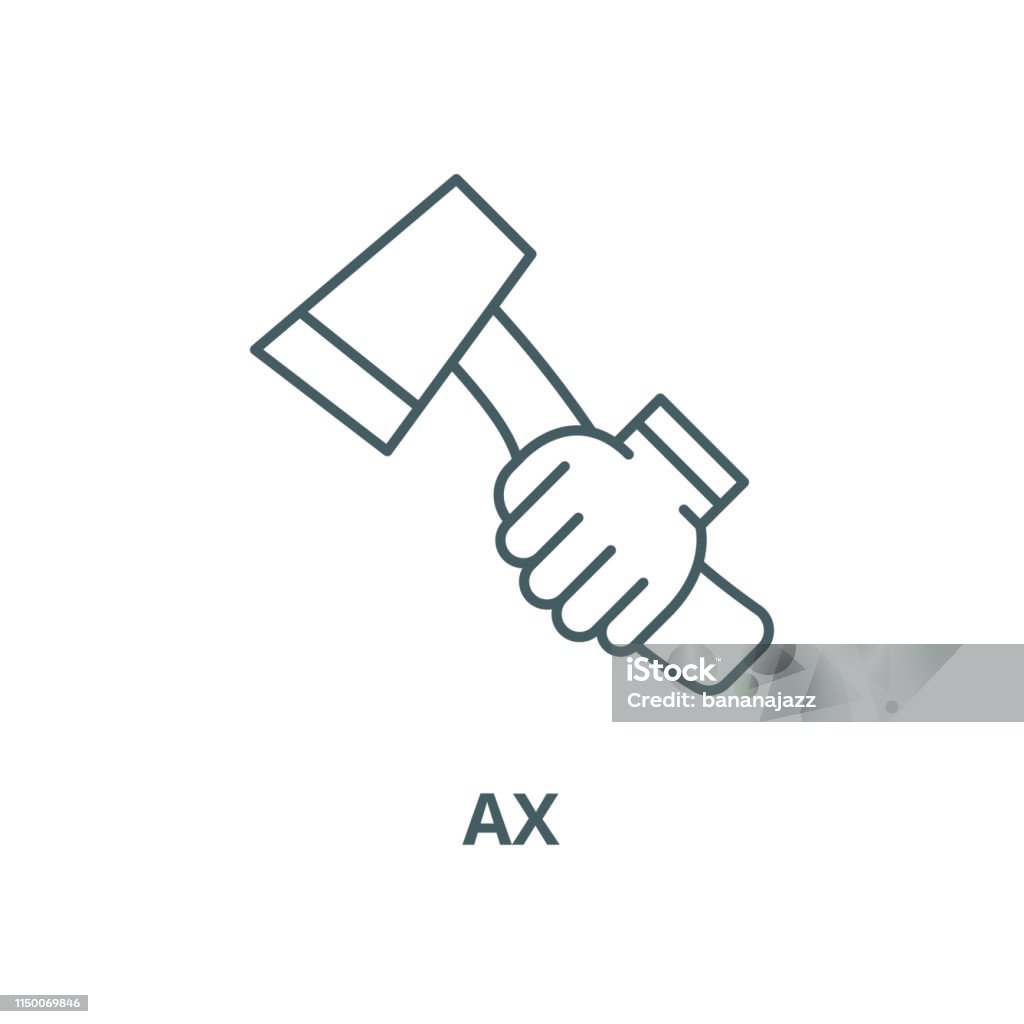 Ax vector line icon, linear concept, outline sign, symbol Ax vector line icon, outline concept, linear sign Art stock vector