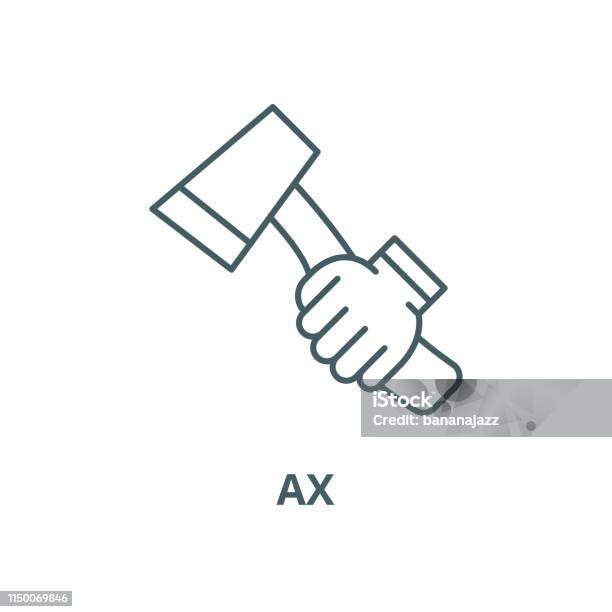 Ax Vector Line Icon Linear Concept Outline Sign Symbol Stock Illustration - Download Image Now