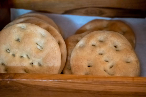 Pita bread on display