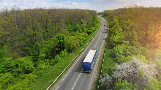 istock Transport logistics background with truck on intercity highway 1150074983