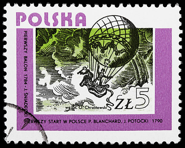 istock Hot air balloon stamp 115007513