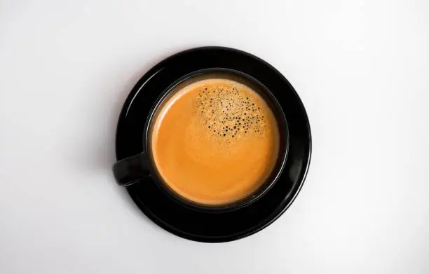 Black espresso coffee isolated with modern mug/cup