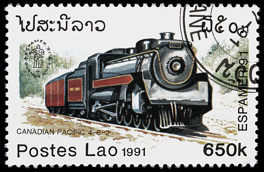 train tunnels and bridges on a Swiss postage stamp