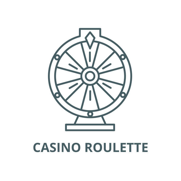 casino roulette-vektorlinie symbol, lineares konzept, umrisszeichen, symbol - cards poker gambling chip dice stock-grafiken, -clipart, -cartoons und -symbole