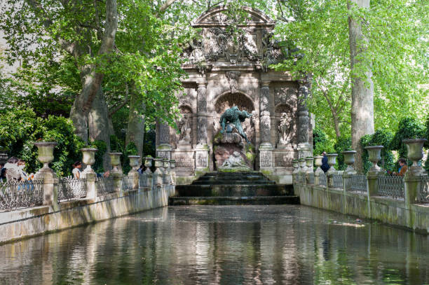 The Fontaine de Médicis (Medici fountain) was built during the 17th century in the Jardin de Luxembourg for Marie de' Médici, widow of King Henry IV of France and regent of King Louis XIII.
