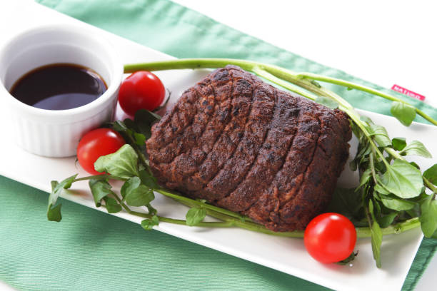 istock roast bloody slice on isolated white background 1150078279