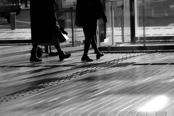 istock Shadow of people that walk the wood deck 1150078513
