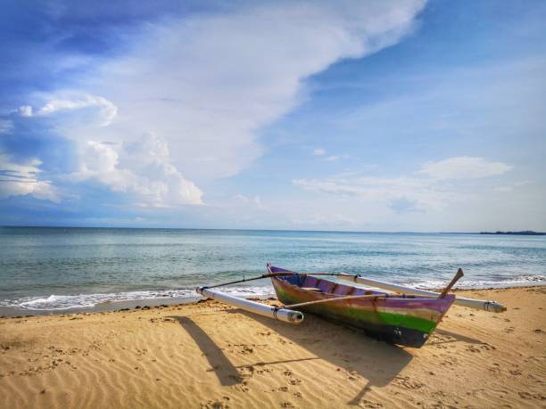 istock A traditional canoe on the beach during the low tide. 1150080089