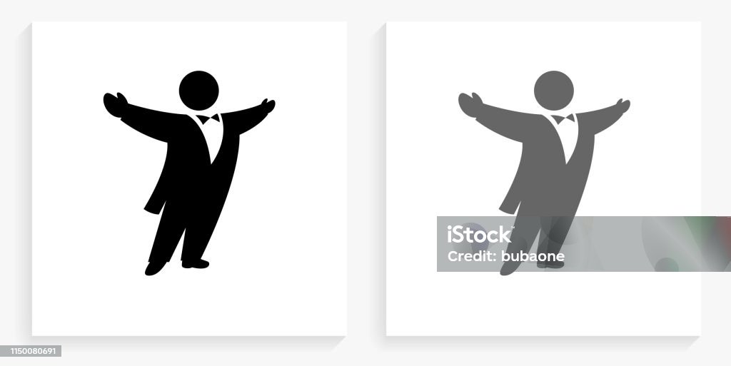 Opera Singer Black and White Square Icon Opera Singer Black and White Square Icon. This 100% royalty free vector illustration is featuring the square button with a drop shadow and the main icon is depicted in black and in grey for a roll-over effect. Opera Singer stock vector