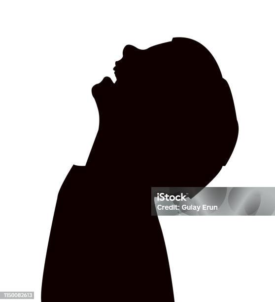 A Child Head Silhouette Vector Stock Illustration - Download Image Now - Black Color, Body Part, Child