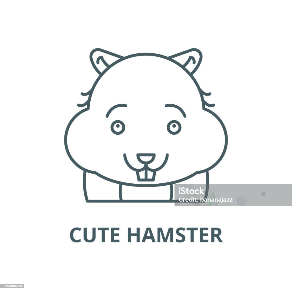 Cute hamster vector line icon, linear concept, outline sign, symbol Cute hamster vector line icon, outline concept, linear sign Animal stock vector