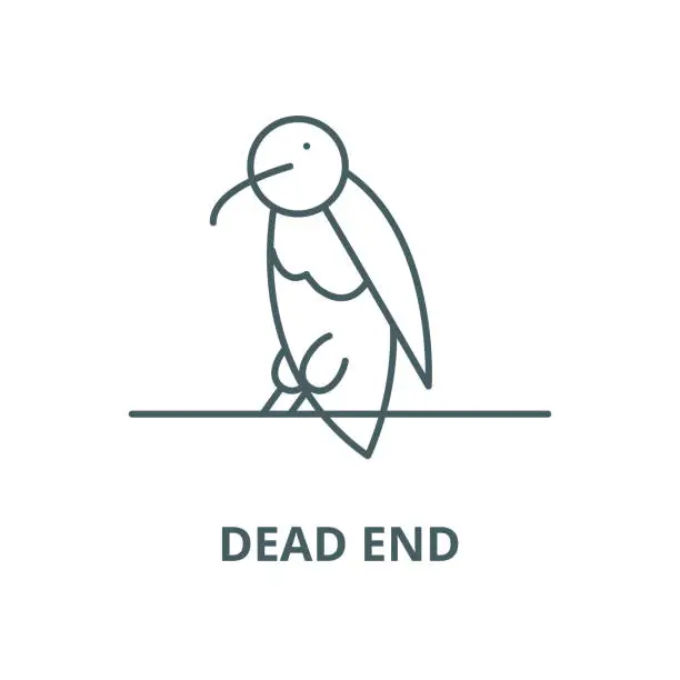 Vector illustration of Dead end vector line icon, linear concept, outline sign, symbol