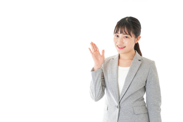 istock Businesswoman pointing something 1150087726