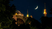 Looking Hagia Sophia (Istanbul) in front of amazing crescent.