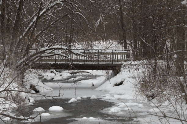 istock Bridge over Frozen Creek 1150092435