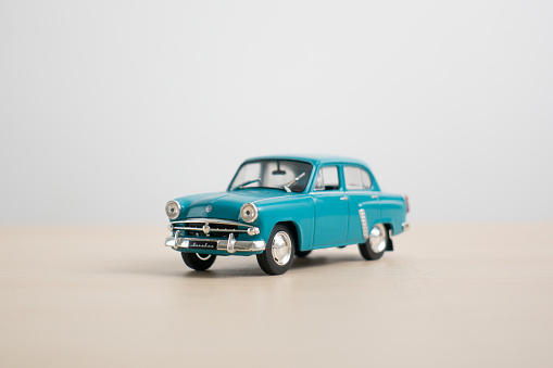 Macro image of vintage toy car