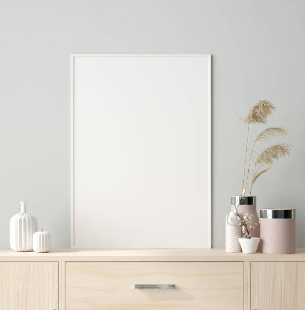istock Mock up poster in interior background, Scandinavian style 1150101814