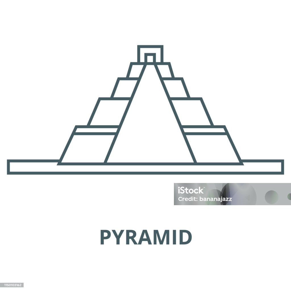 Pyramid vector line icon, linear concept, outline sign, symbol Pyramid vector line icon, outline concept, linear sign Abstract stock vector