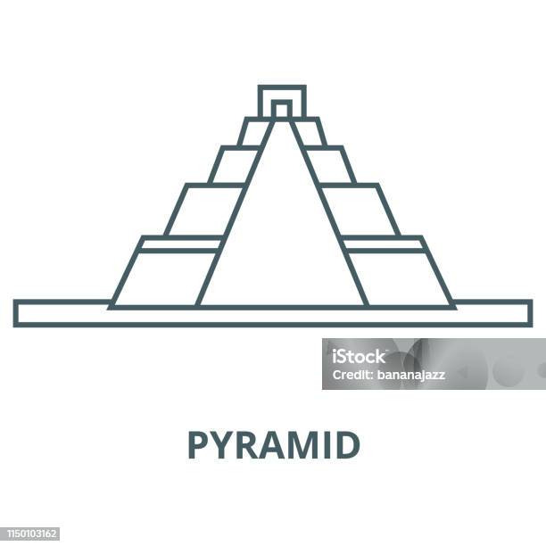 Pyramid Vector Line Icon Linear Concept Outline Sign Symbol Stock Illustration - Download Image Now