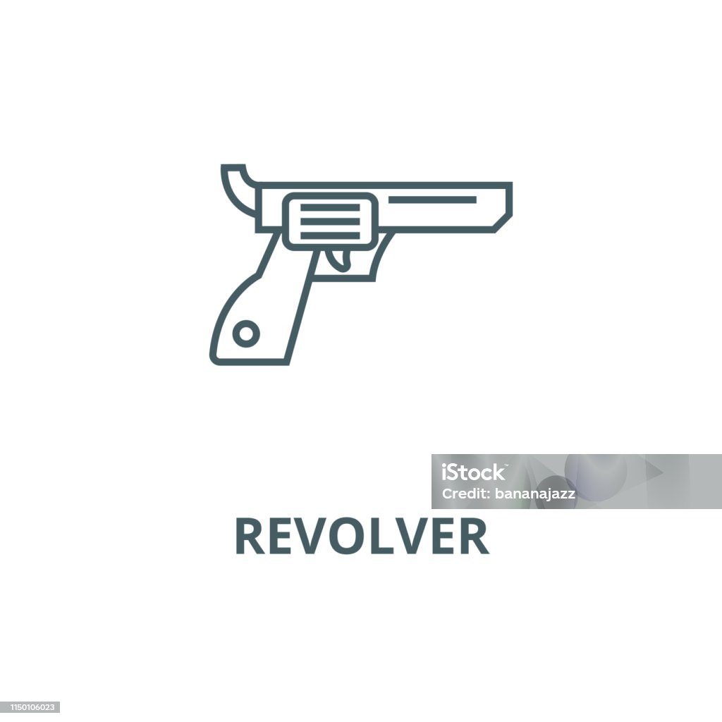Revolver,gun,cowboy vector line icon, linear concept, outline sign, symbol Revolver,gun,cowboy vector line icon, outline concept, linear sign Animal Wildlife stock vector