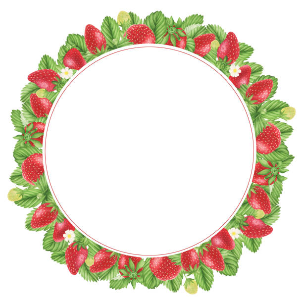 istock Strawberry frame clipart, watercolor painting. For design cards, banner, patterns and invitation. 1150109361