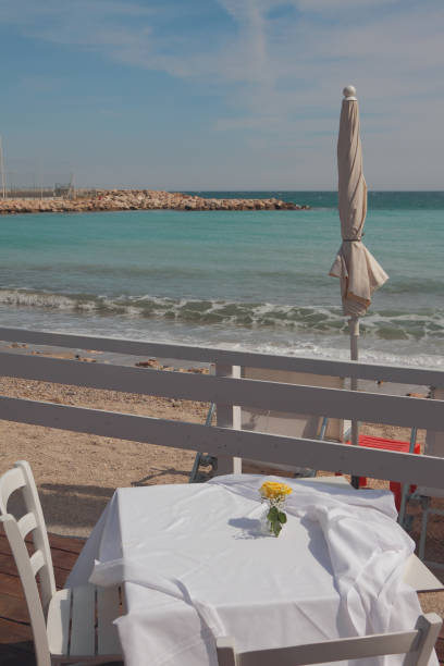 istock Table in cafe on sea coast. Menton, Nice, France 1150112074