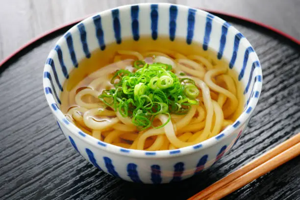 Japanese food. Udon noodle soup.