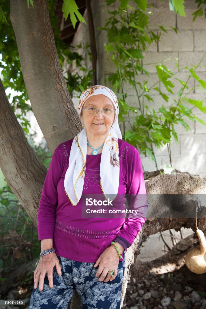 Portrait of senior woman resting Turkish Ethnicity Stock Photo