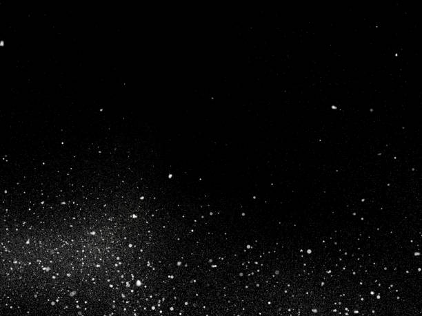 istock Snow texture on black background for overlay 1150117722