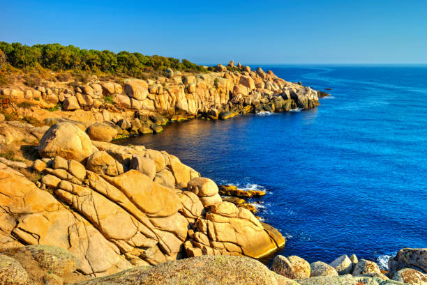istock Landscape with rocky shore and blue sea 1150119253