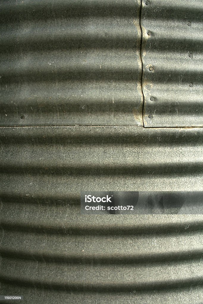 Corrugated Iron Rain Water Tank  Agriculture Stock Photo