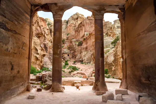 Photo of Inside Historic Stone Tomb of Petra