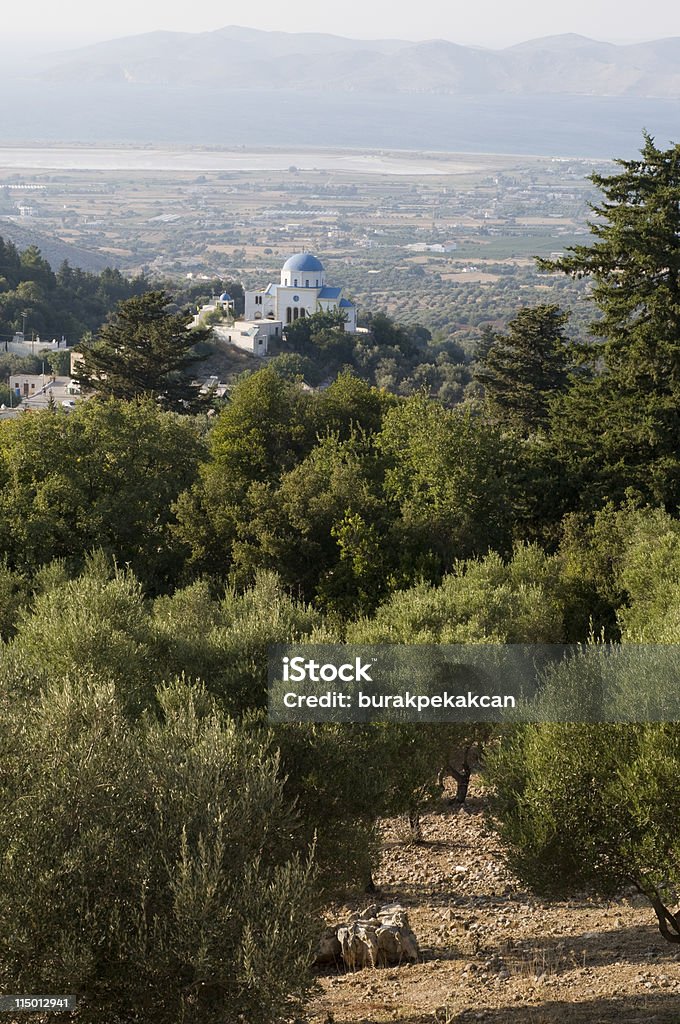 Blick auf das Dorf, das griechische Insel - Lizenzfrei Anhöhe Stock-Foto