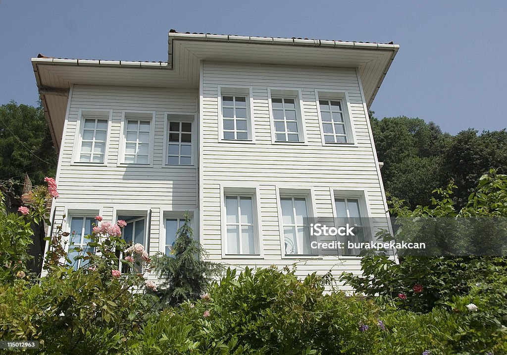 Garden in front of white wooden house, Turkey, Istanbul  Architecture Stock Photo