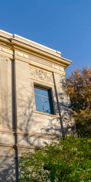 istock Clear Vertical Beautiful building exterior against clear blue sky on a sunny day 1150134233
