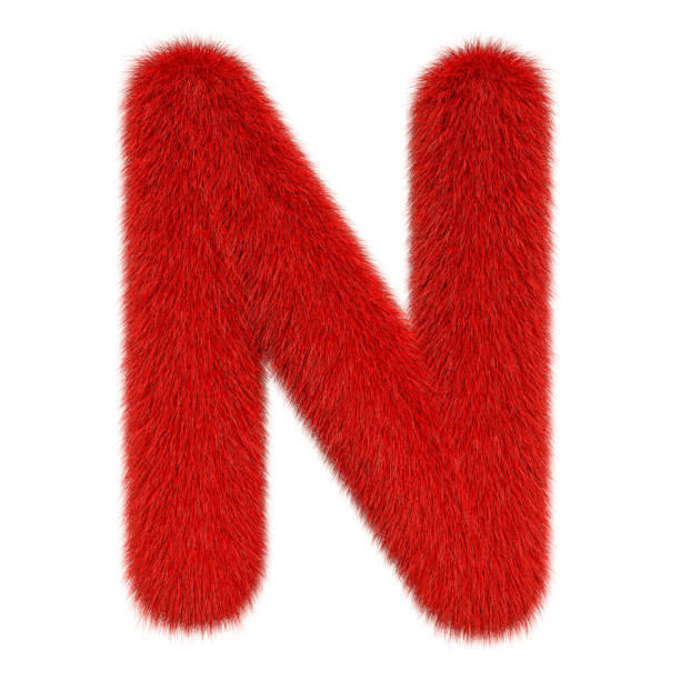 istock Colored, fluffy, hairy letter N. 3D rendering isolated on white background 1150136640