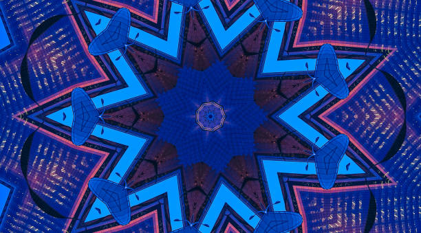 patrón de decoración del edificio de vidrio exterior urbano - kaleidoscope planet fotografías e imágenes de stock