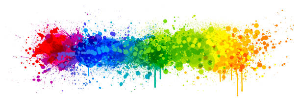 regenbogenfarbe spritzen - watercolour paints watercolor painting backgrounds rainbow stock-grafiken, -clipart, -cartoons und -symbole