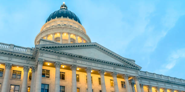 istock The magnificent Utah State Capital Building with cloudy blue sky background 1150145232