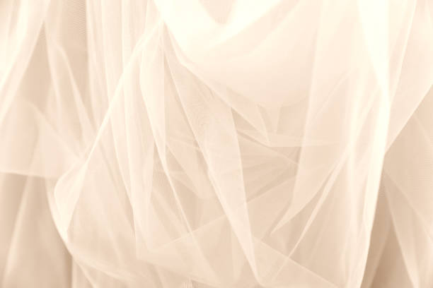 Premium Photo  Wedding tulle effect overlay elegant sheer fabric bride  photography veiling style soft white cloth for classic and romantic design  generative ai