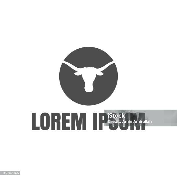 Vector Illustration Circle Negative Space Bull Icon Design Stock Illustration - Download Image Now