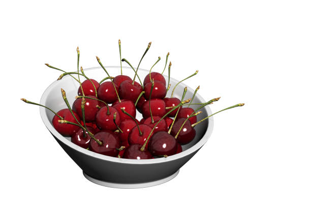 istock 3d render of  cherry on a plate. 1150151473