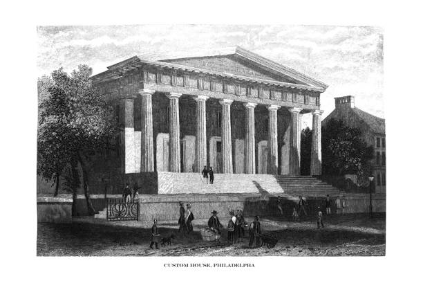 istock First Century United States illustrations - 1873 - Custom House - Philadelphia 1150154383
