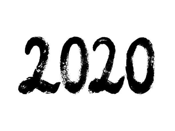 istock 2020 hand drawn lettering isolated on white background. Happy New Year 2020. 1150154447