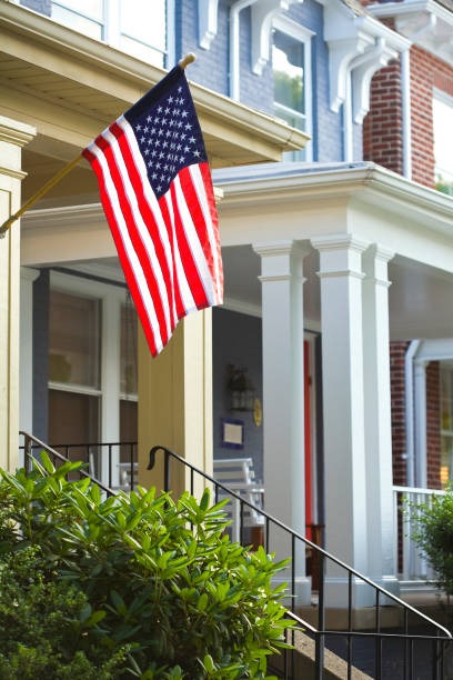 istock Patriotic American House 115015463